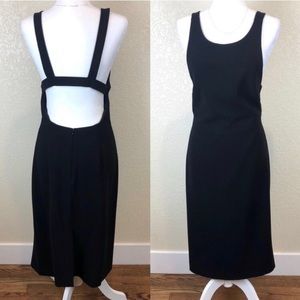 Theory Sharmis Cutout Back Mini Black Dress Size 10.